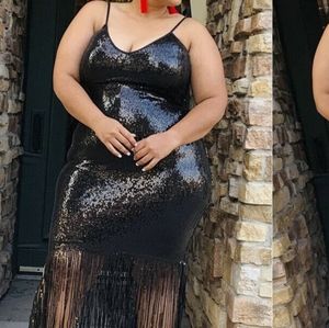 Forever 21 Plus Size Sequin Fringe Cami Dress